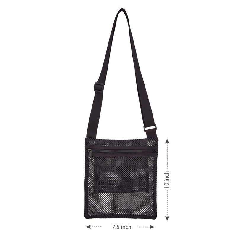 USPECLARE Heavy Duty Semi-Transparent Mesh Purse, See Through Mesh Crossbody Bag with Inner Pocket for Commuting, Swimming, Travel, Beach, Outdoor Sports - Image 3
